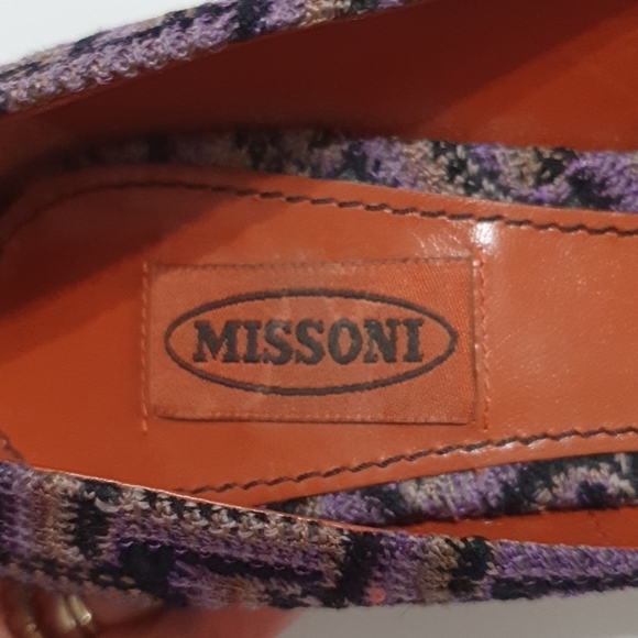 MISSONI Chevron Print Purple Multicolor Pumps - Picture 4 of 9
